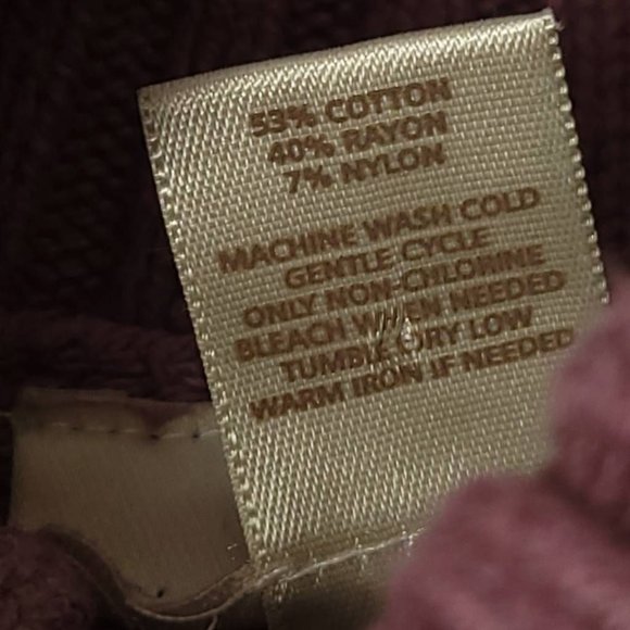 Loft Womens Sweater Pullover Solid Purple Long Sleeve Turtleneck Cable Knit‎ XS - Picture 7 of 7